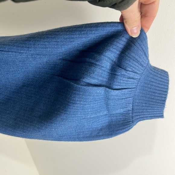 NWT THE DROP Aiko Puff Sleeve Sweater Dress Blue Sapphire Size Small - Picture 10 of 16